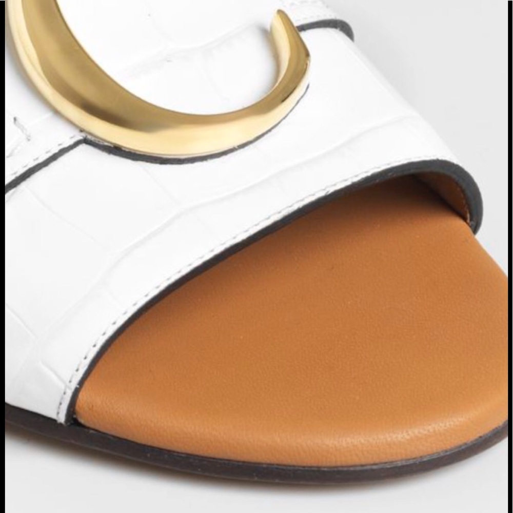 CHLOE NEW COLLECTION White C Flats AUTHENTIC - Picture 8 of 8